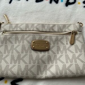 Michael Kors Textured Cream Wristlet